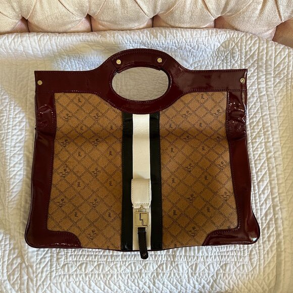 Vintage L.A.M.B. Gwen Stefani Carlisle Lipstick Convertible Clutch Leather/PVC - Picture 4 of 16